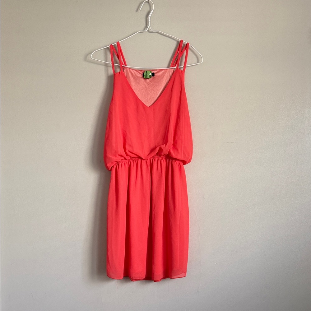Cals Vibrant Coral Mini Dress